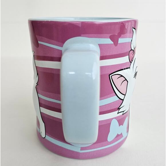 Aristocats Movie Merch Marie Mug Disney Store Pink Cat Coffee Cup Bows Striped - Picture 4 of 9